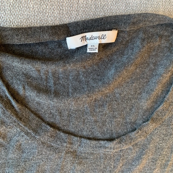 Madewell Grey Tie-Front Sweater Sz. XL - Picture 6 of 9